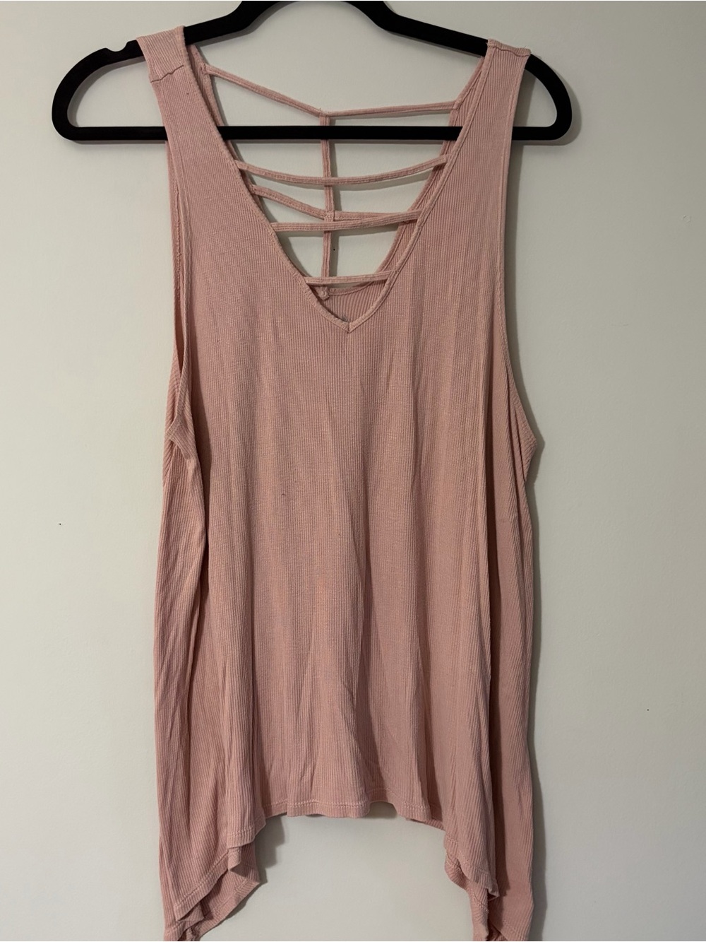Mudd Strappy Back Tank Top in Dusty Rose - Picture 1 of 2